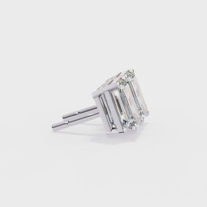 Emerald-Cut Lab Grown Diamond Stud Earrings / Sustainable Luxury Jewelry