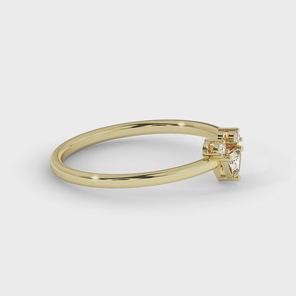 Dainty Geometric Trillion Cut Diamond Ring