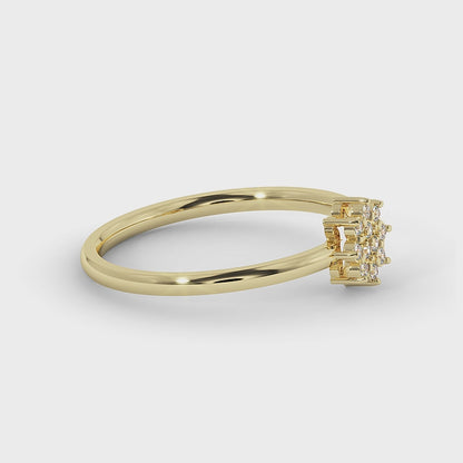 Minimalist Lab Diamond Floral Cluster Ring