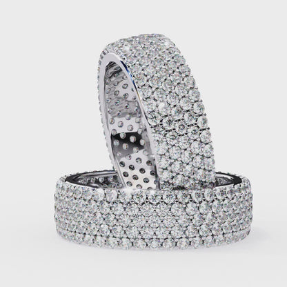 Multi Row Pavé Diamond Eternity Band | Luxury Statement Ring