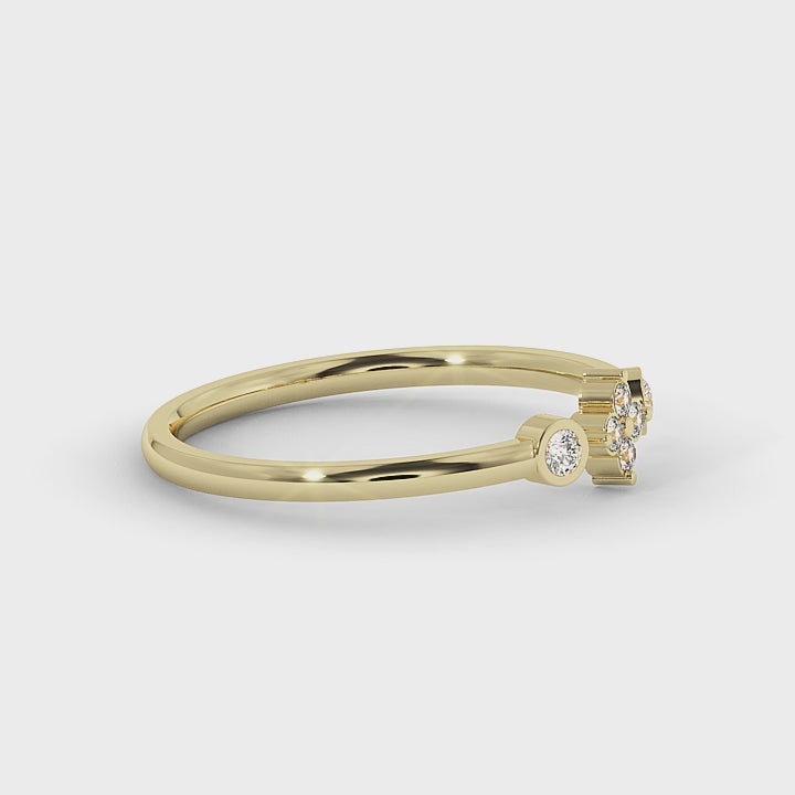 Dainty Floral Lab Grown Diamond Ring