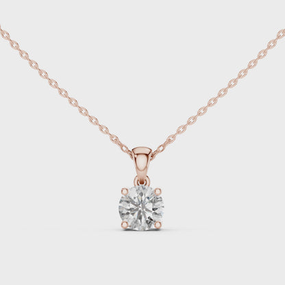 Solara Round Brilliant Diamond Pendant