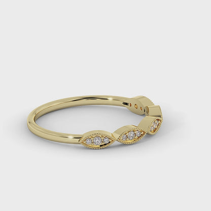 Beaded Marquise Cluster Ring
