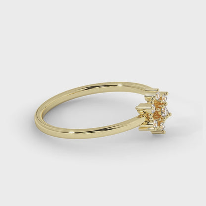 Celestial Snowflake Diamond Ring