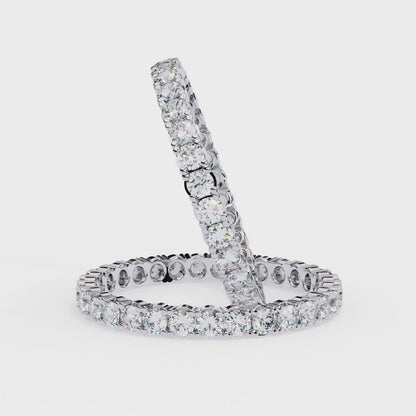 Round Cut Diamond Full Eternity Band | Shared Prong Luxury Wedding Ring
