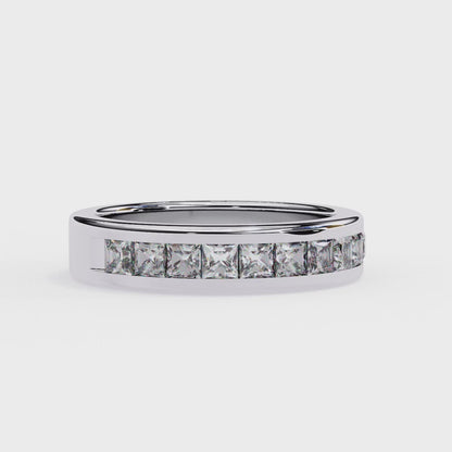 Princess Cut Diamond Eternity Band | Channel Set Luxury Wedding Ring
