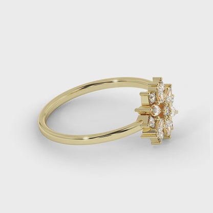 Sunburst Flower Lab-Grown Diamond Ring