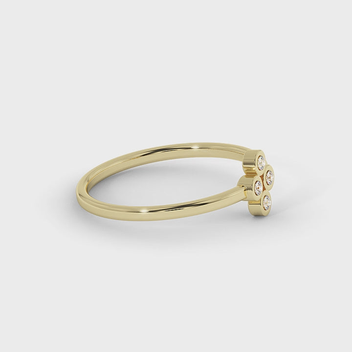 Bezel Set Quad Lab Diamond Stacking Band