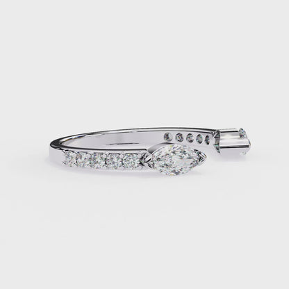 Open Bypass Diamond Engagement Ring | Modern Solitaire