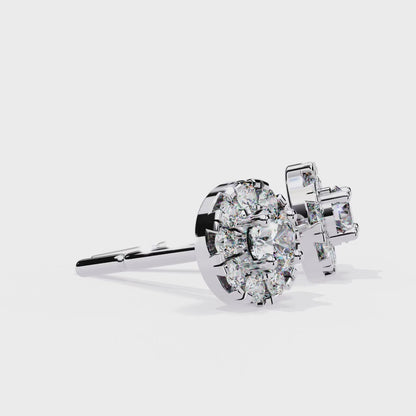 Round Diamond Halo Earrings