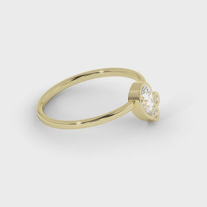 Glemzee Bezel-Set Pear Diamond Ring
