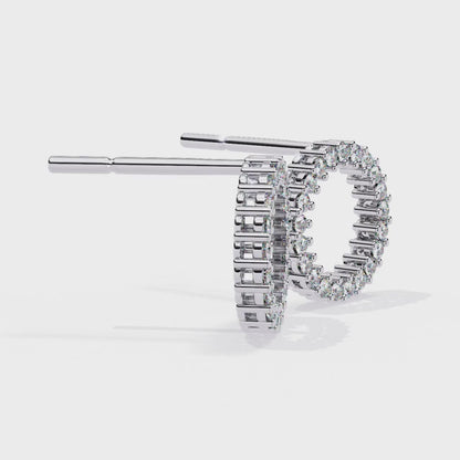 Open Circle Lab Diamond Stud Earrings