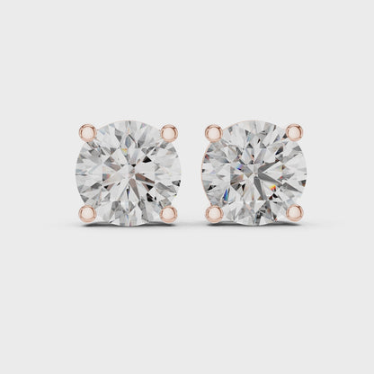 Classic Round Diamond Stud Earrings