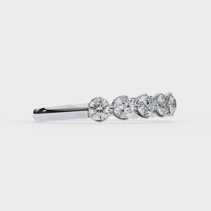 Round Cut Diamond Half Eternity Band | Luxury Wedding & Stacking Ring