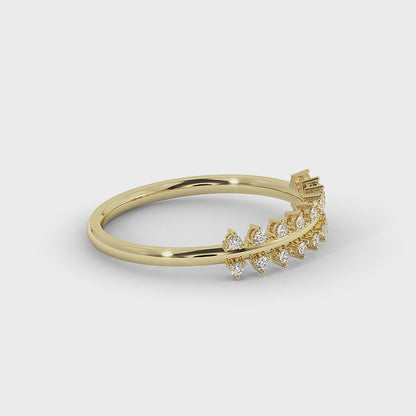 Delicate Curved Branch Lab Grown Diamond Wedding Ring