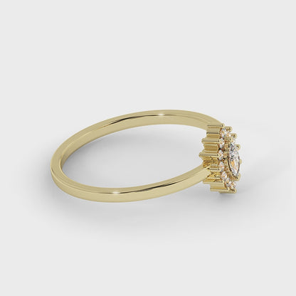 Marquise Diamond Vintage Halo Ring