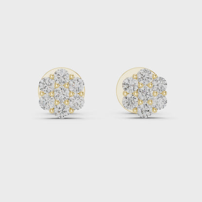 Celeste Bloom Diamond Cluster Stud Earrings