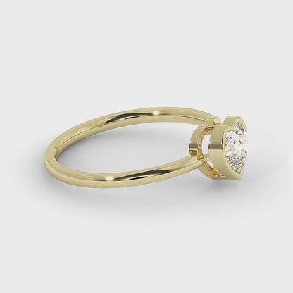 Bezel Set Heart Lab Grown Diamond Promise Ring