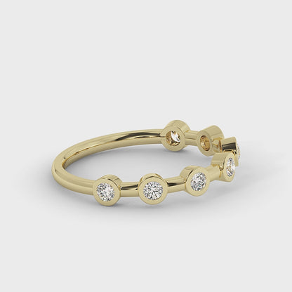 Floating Bezel Round Diamond Band