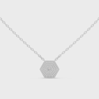 Celestia Hexagon Diamond Medallion Pendant