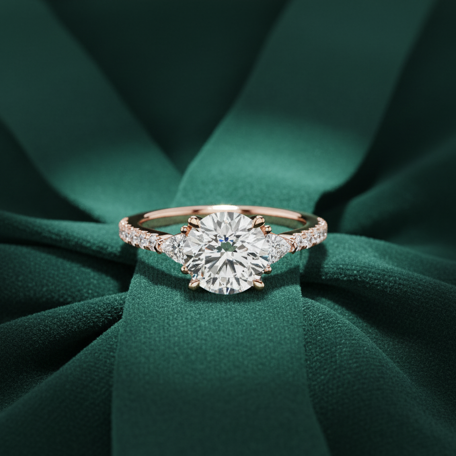 Golden Radiance Round Brilliant Diamond Ring
