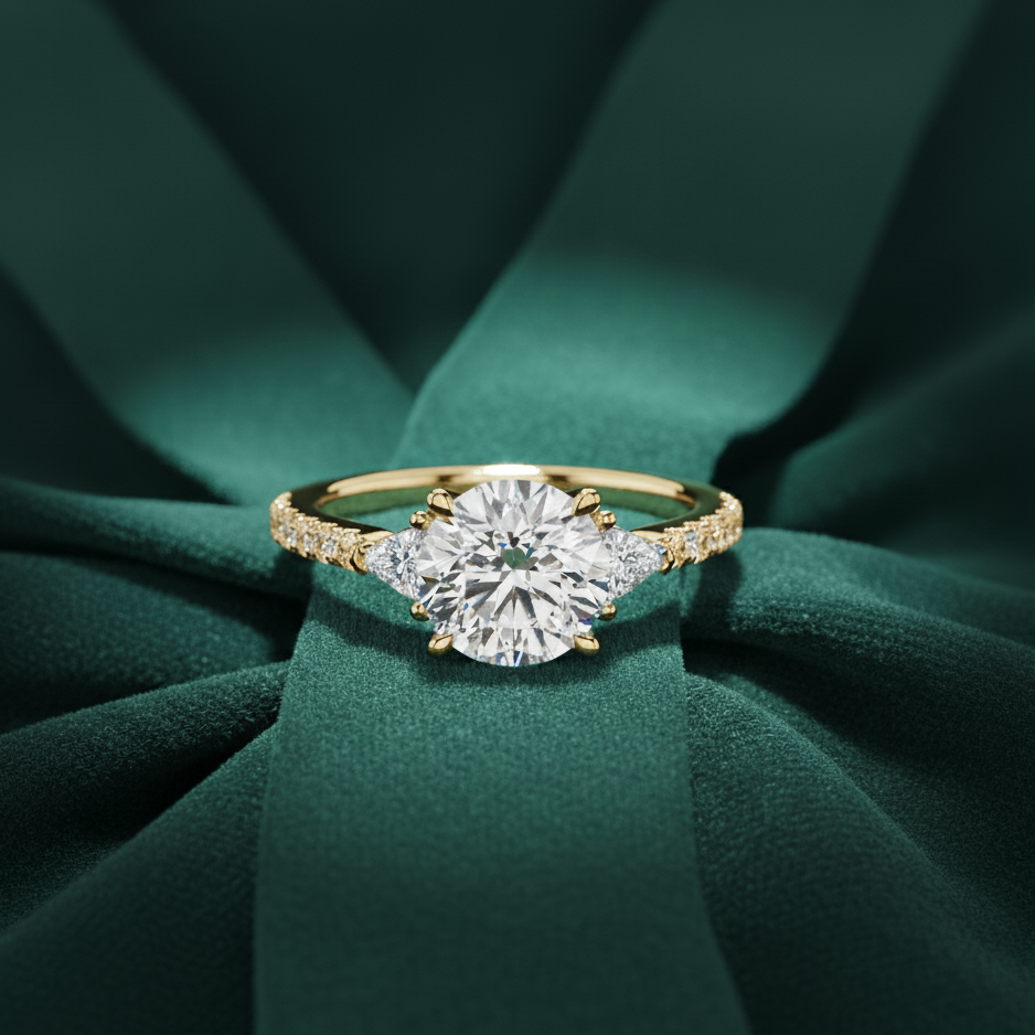 Golden Radiance Round Brilliant Diamond Ring